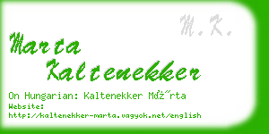 marta kaltenekker business card